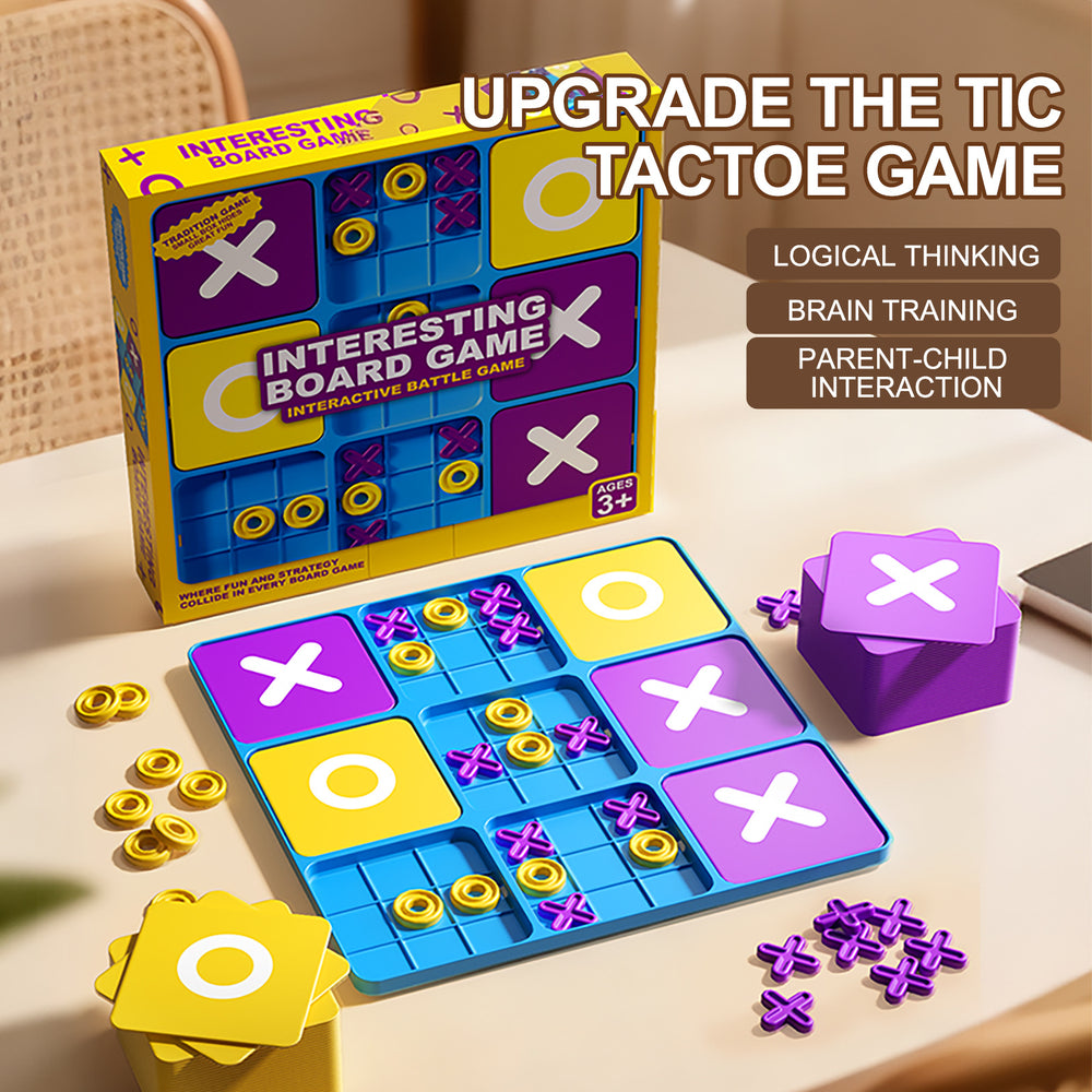 kids educational tic-tac-toe game xo tic-tac-toe board game early education interactive toy nine-square grid desktop board game