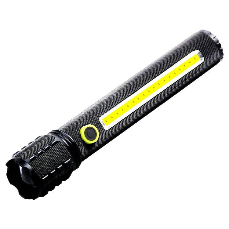 Cross-border LED small flashlight with side light COB strong light telescopic zoom USB charging set Mini C71 flashlight