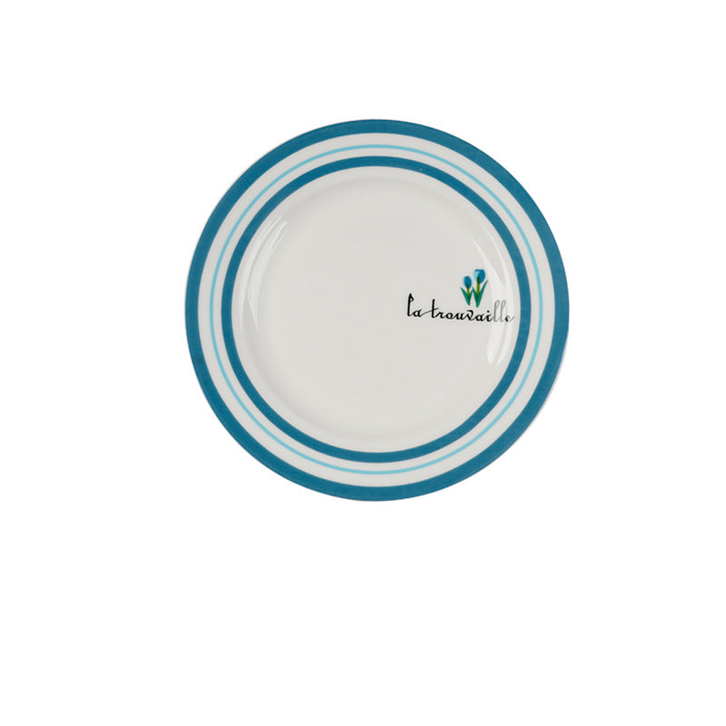 Minimalist nordic style 8inch western dinner plate ceramic tableware - high-value creative home artistic serving dish