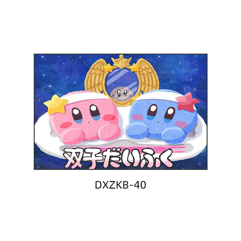 Star Kirby decorative painting pink girl bedroom children's room hanging painting cartoon animation cute princess bedside mural