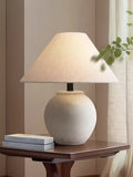 Japanese wabi-sabi ceramic table lamp - new chinese style retro designer bedside lamp for home, hotel, living room, and bedroom