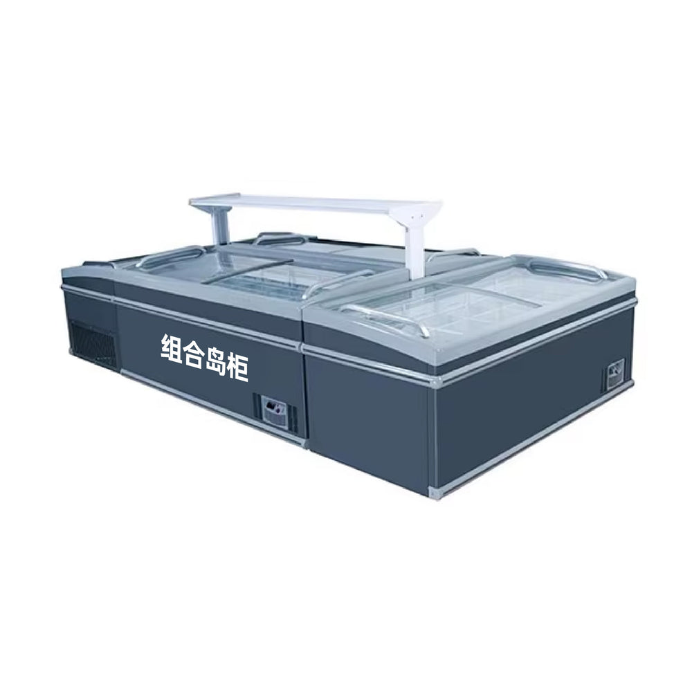 Combined island cabinet supermarket supermarket horizontal large window frost-free fresh meat cabinet dumpling cabinet large capacity free combination island cabinet