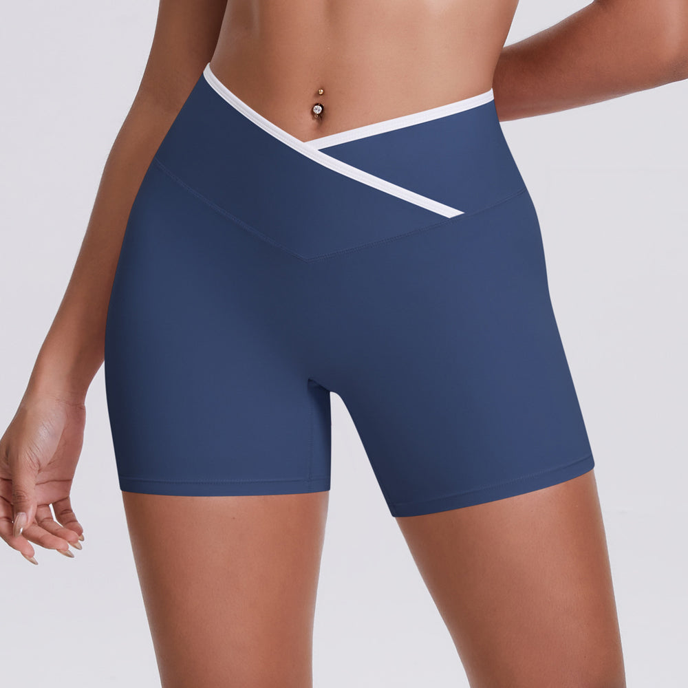 new color block criss-cross fitted brushed high-stretch yoga set - 5-piece running, fitness, and breathable training outfit