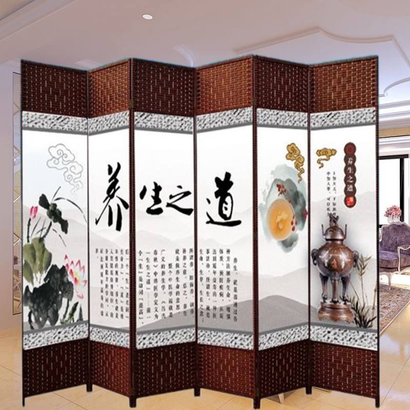 Screen partition living room 2025 new style curtain flat wind folding movable chinese medicine health center club beauty salon