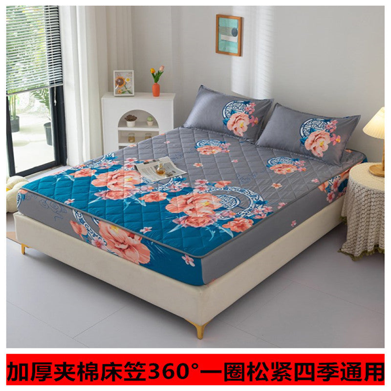 Machine washable single piece thickened bed cover quilted simmons bed protector new arrival protective cover neutral cotton bed sheet bed cover
