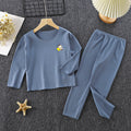 Kids' thermal underwear set - boys' and girls' fleece-lined base layer top and bottoms - autumn/winter pajamas for toddlers and big kids - baby's warm home wear