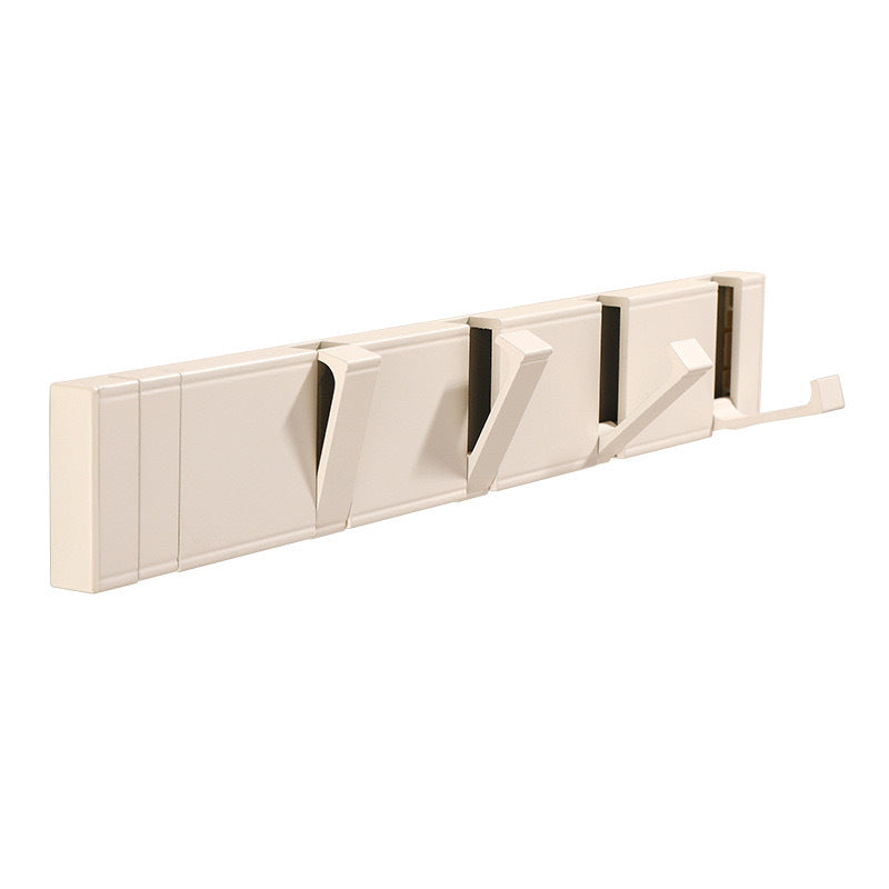 Milk white aluminum alloy hook clothes hook hidden foldable row hook entrance door wall hanging clothes hook punched fixed clothes hanger