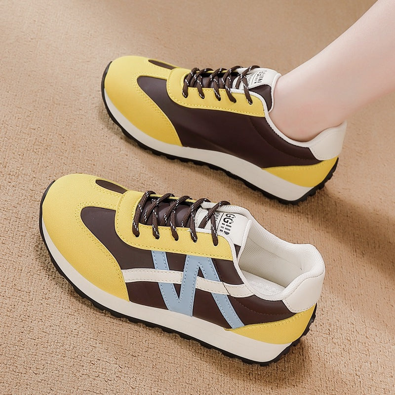 Women's casual leather sneakers - authentic spring/autumn new arrivals: soft sole, lightweight, breathable, non-slip, comfortable running shoes
