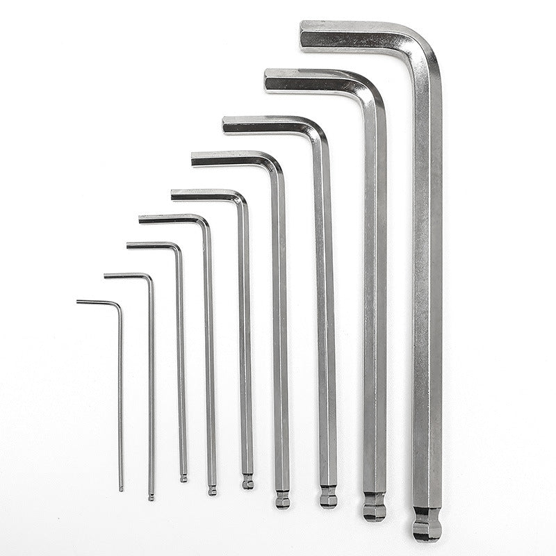 Ball Wrench Tool Hexagonal Ball Wrench Extended Nickel Plated Manual Small Wrench M2/M3/M4/M5/M6