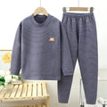Kids german velvet heattechintimateswinterfleece-linedthickened boneless boys and girls quick-heating bottom pajamas home wear suit
