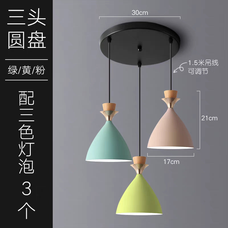 Modern casual macaron chandelier creative milk tea shop popularins bar restaurant lamp scandinavian restaurant chandelier