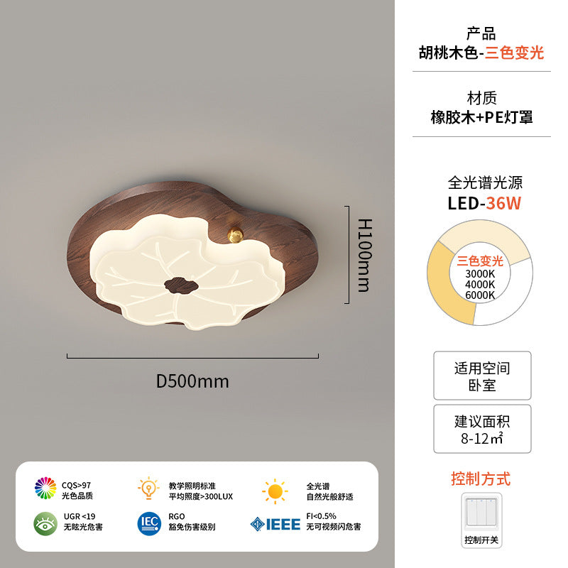 Walnut ceiling light cream antique children's room light creative modeling intelligent lighting warm bedroom light