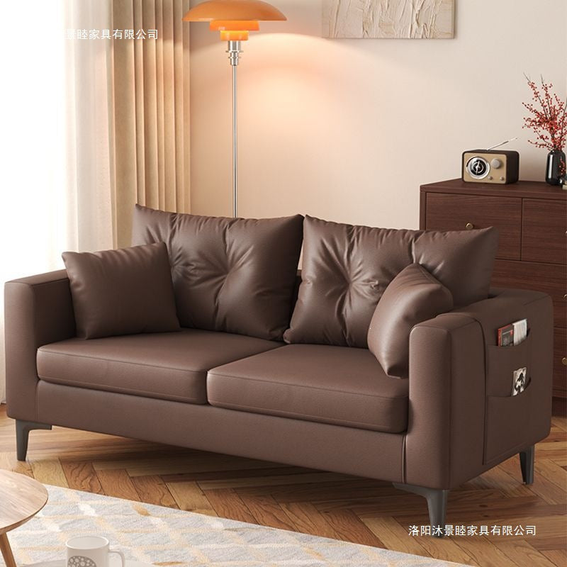 Cat scratch leather sofa sofa small apartment cat claw leather rental apartment clothing store double slot two people three people lazy