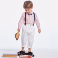 K-style children's clothing shirt kidslong sleeves boys spring & fall shirt overalls first birthday dress british style suit