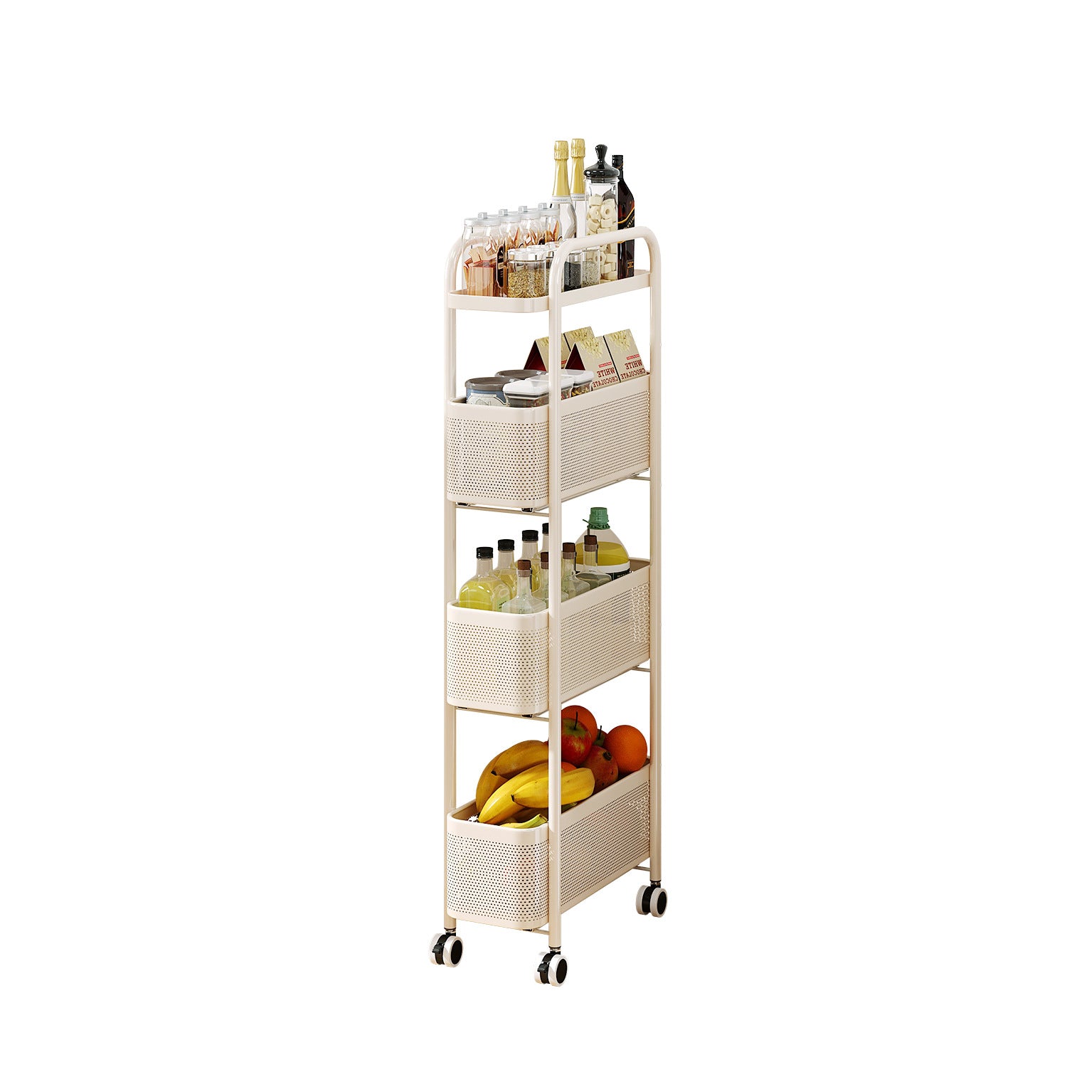 Strictly selected items, narrow multi-layer pull-out floor rack, bathroom, kitchen storage trolley