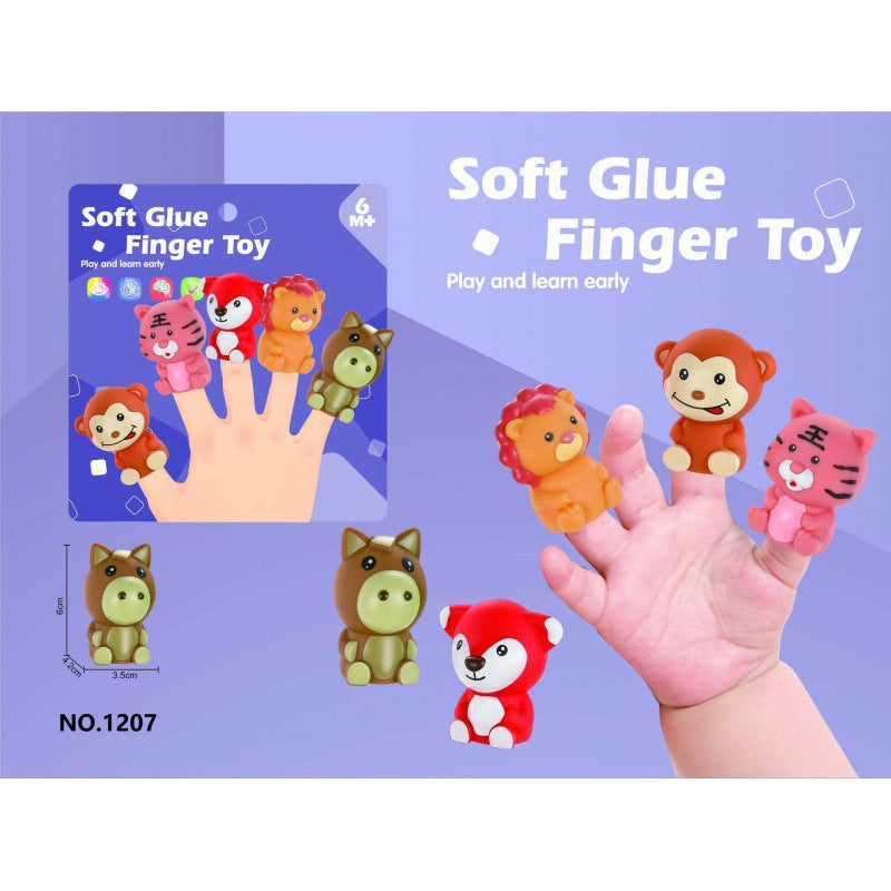 export children's cute fun soft glue finger animals dolls parent-child interactive cognitive toys