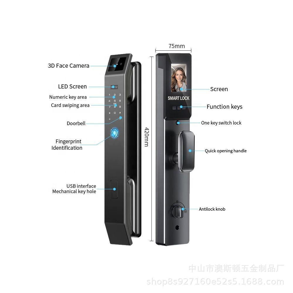 3d face recognition smart lock electric digital lock wishome biometric fingerprint smart door lock tuya app