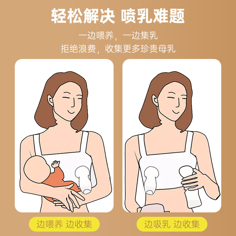 English Boxed Milk Collector Manual Breast Pump All Silicone Breast Milk Collector Portable Milking Device Maternal and Infant Products