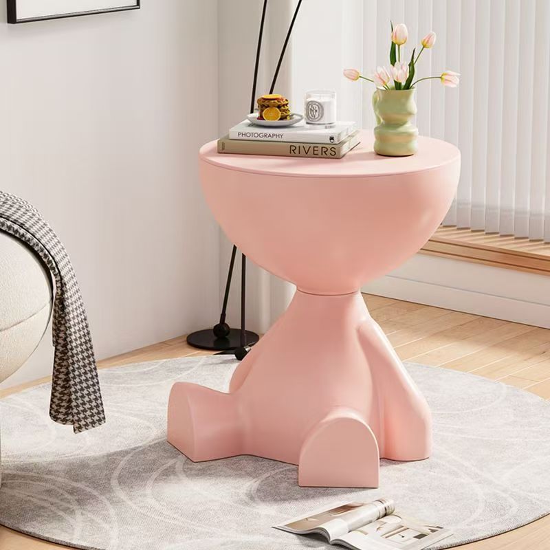Cream style new arrival popular living room small flat head coffee table creative simple plastic side table ins style bedroom corner table