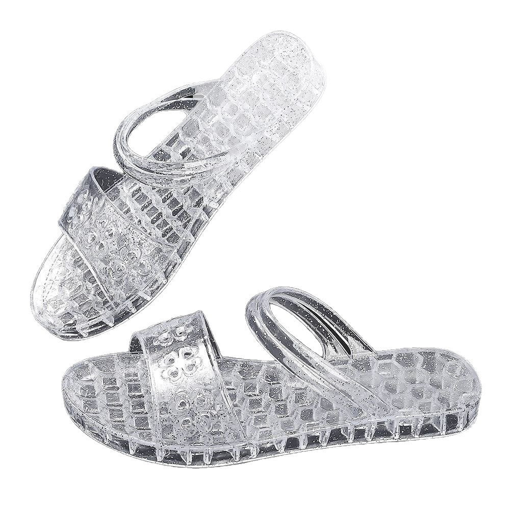 2026 cross-border e-commerce crystal slippers: durable, flat-soled, summer-ready, fashionable women's slippers for outdoor wear - new and unique designs