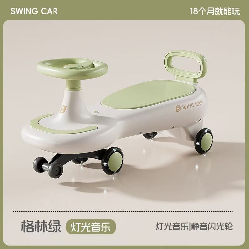 New children's twisting car, silent wheel anti-rollover, adults aged 1-3 can sit on silent universal wheel coasting twisting car