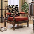 Solid wood fabric chair medieval style living room chair sofa bedroom american pearl chair single retro pearl chair french style