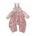Baby overalls spring and autumn baby suit girl autumtwo-piece setsweet floral doll shirt outing suit