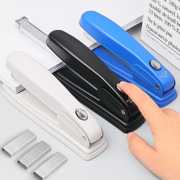 Huajie labor-saving stapler Extended one-button pop-up nail slot stapler 24/6 stapler Binding machine No. 12