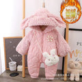 Baby winter clothes quiltedthickened jumpsuit baby girl outing clothes full month newborn fall and winterheattech tide
