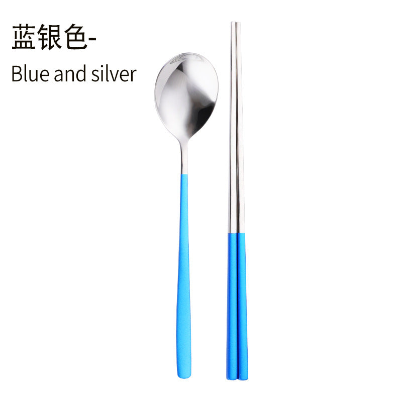 Daoqi 304 stainless steel portable tableware high value gift box spoon chopsticks two-piece set creative simple Korean tableware