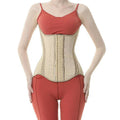 Enhanced postpartum latex belly wrap - breathable hourglass shaper with three-row hook-and-eye closure for body sculpting and fitness