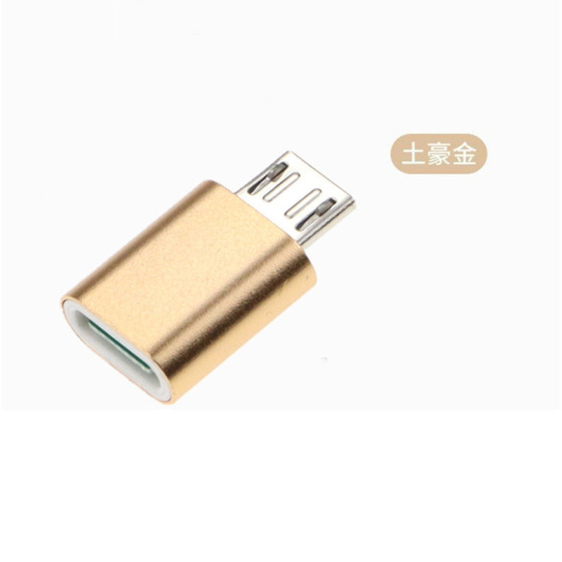 Type-c female to micro usb adapter for phone charging and data transfer, v8 converter with tpc interface, 5-pin android otg
