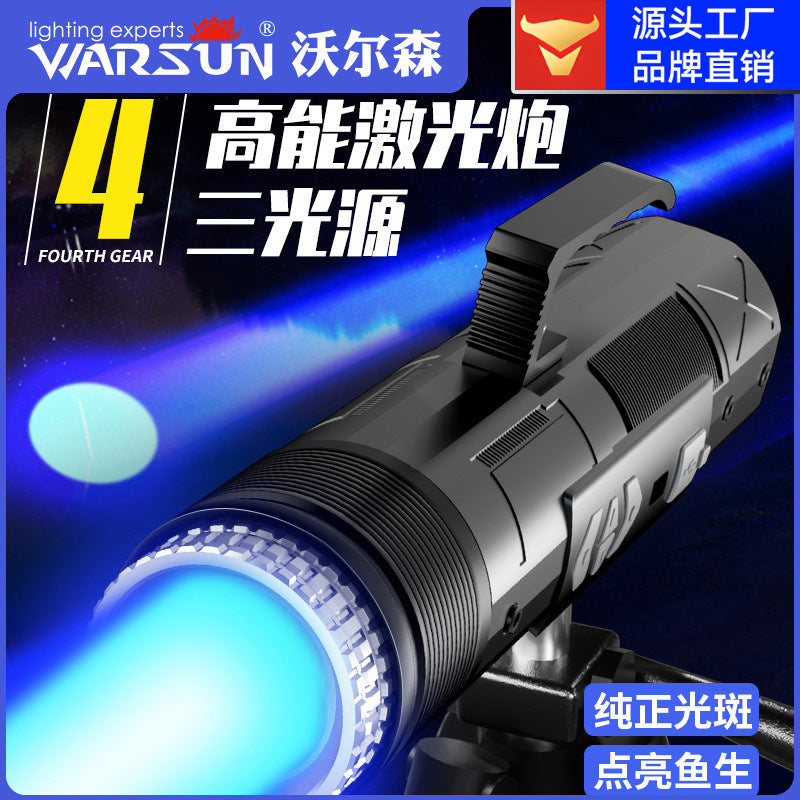 Walson manufacturer DG88 night fishing light three light sources blue super bright strong light fish light xenon wild fishing night light fishing light