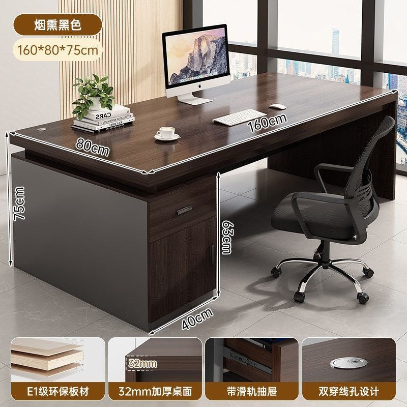 Modern home office desk computer table chair set - thickened desktop study desk - executive office writing desk