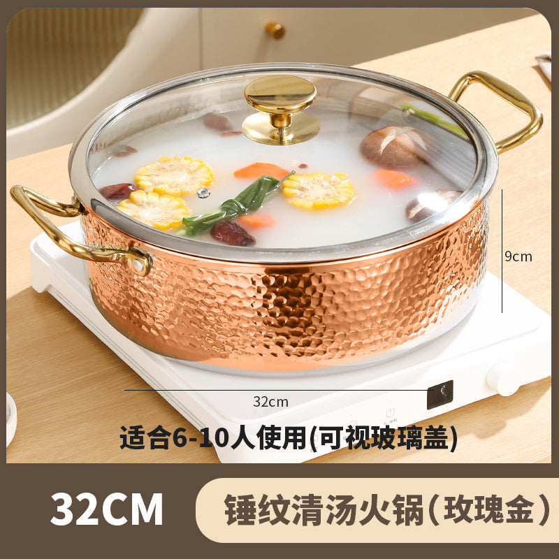 Thickened304 stainless steel yuanyang hot pot, special pot for hot pot, induction cooker, gas stove, pot, yuanyang pot