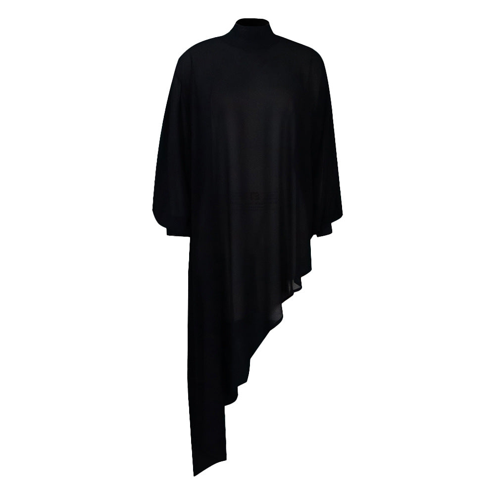 D239   european and american summer chiffon irregular fashion foreign trade plus size women's loose european and american dress