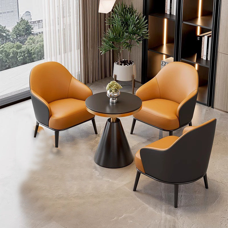 Luxury reception & negotiation table and chair set - ideal for sales centers, lounges, small round tables, leather sofa chairs, showrooms, and 4s stores