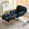 Nordic style single sofa chair - comfortable iron art sofa for living room or balcony, reclining lounging chair - direct from the manufacturer