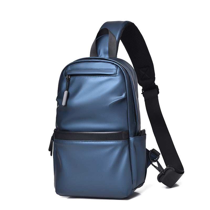Factory goods chest bag men's new trend casual leather film chest bag anti-splashing multi-functional messenger bag chest bag men