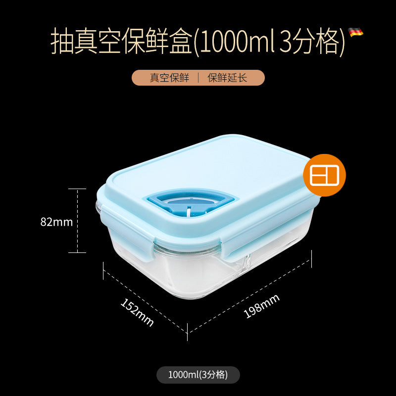Portable glass portable lunch box household high temperature resistant with lid microwave refrigerator storage box fruit sealed fresh-keeping box