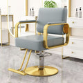 Sky blue leather electroplated gold disc
