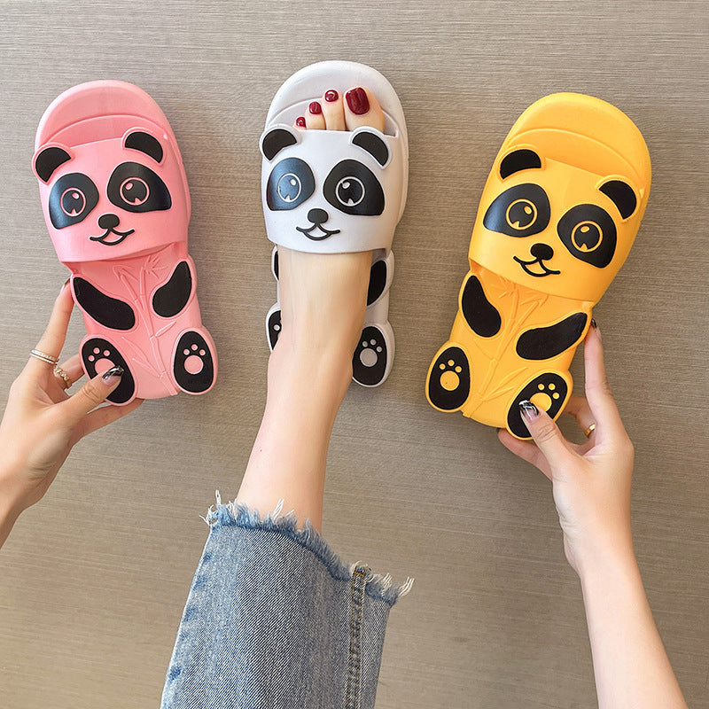 Panda parent-child slippers women's summer new style cute children's sandals non-slip home shoes cartoon internet celebrity beach shoes