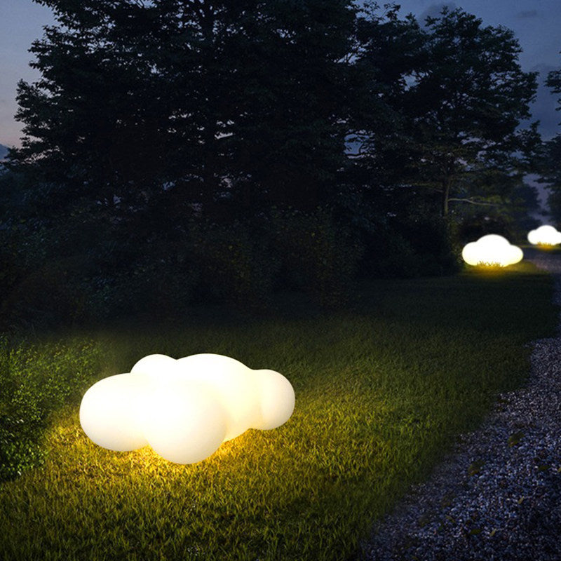 Outdoor waterproof courtyard lights, villa landscape lighting, garden decorative lights, creative rechargeable cloud lights, ambient lawn lights