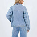 Amazon tiktok pinduoduo foreign trade cross-border fashion y2k style women's loose light washed denim jacket