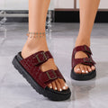 Exportplus size summerthick sole birkenstock sandals women's outwearnew arrivalretrocasual belt buckle open toe flip-flops