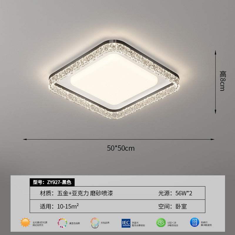 Living room light ceiling light Italian light luxury atmosphere household rectangular ultra-thin eye protection hall light whole house lighting package