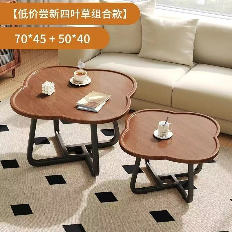 Modern four-leaf clover for home round bedroom simple balcony side table coffee table small apartment living room sofa casualaccessible luxury