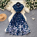 French chic vintage print sleeveless midi dress - summer, slim fit, flattering, and elegant