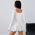 spring/summer new arrival: women's minimalist pure white sexy mini dress - high waist, slim fit, figure-flattering