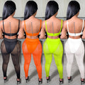 C5799 special offer: no returns or exchanges. please purchase with care. european and american style bandeau top, camisole, zipper mesh see-through pants two-piece set